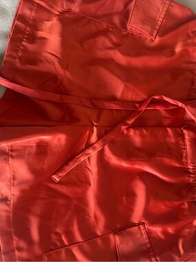 Zara Red Satin Apron with Waist Tie